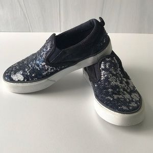 Gap Blue and White Sequin Slip-on Sneakers